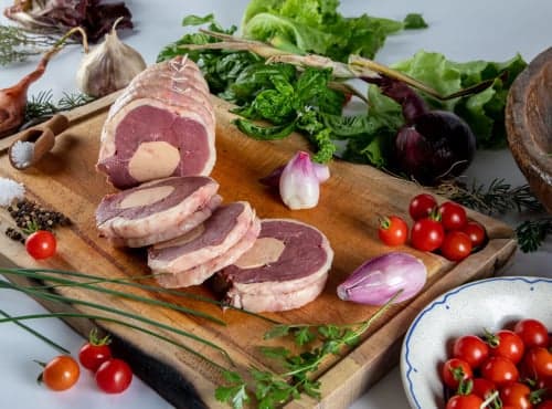 Frischer Entenbraten mit Foie gras