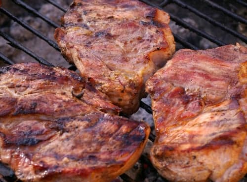 Grillfleisch für 2 Personen vom Hofschwein + Kartoffeln aus Saint-Malo
