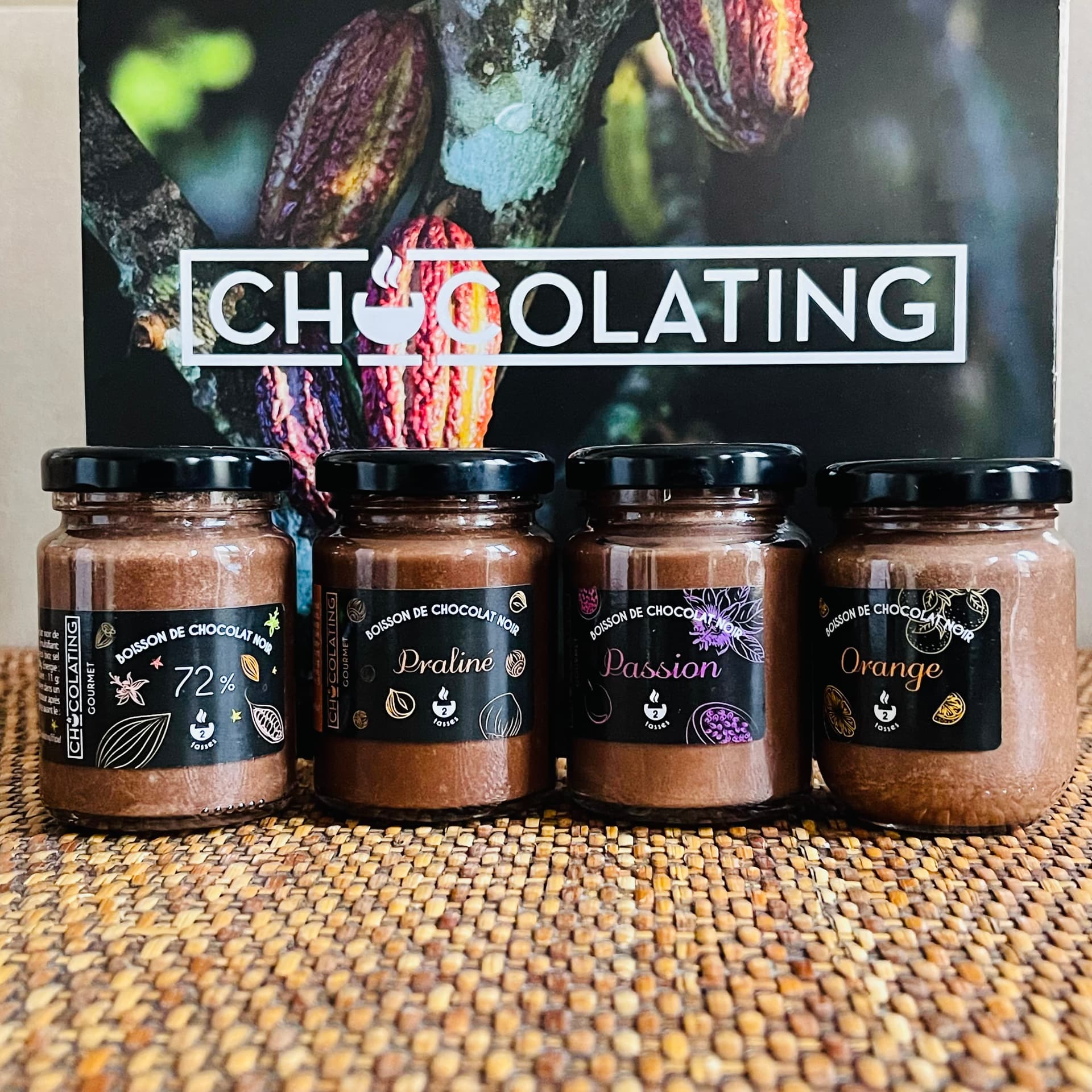 Geschenkbox Chocolating Gourmet: Natur - Praliné - Orange - Passionsfrucht