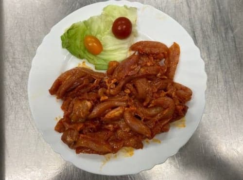 Paket mariniertes Hähnchengeschnetzeltes zum Teilen: Curry, baskisch, Paprika